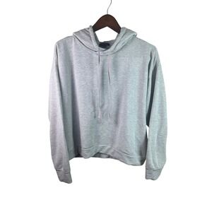 Quince Women's Supersoft Fleece Pullover Hoodie Heather Gray Casual Loungewear L